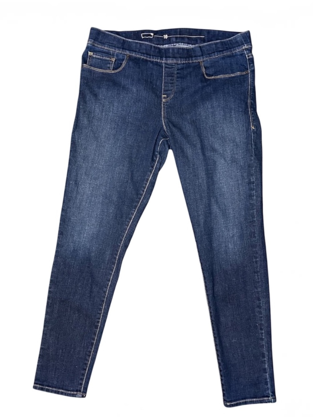 Levi’s Women’s Pull On Jeans Jegging SZ 16 High-Rise Skinny Denim Dark #365